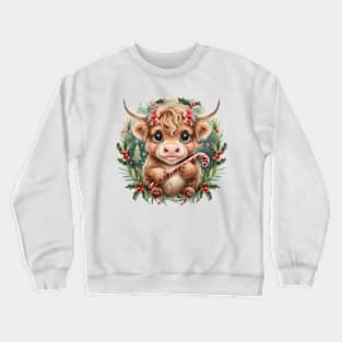 Curly Baby cow illustration Crewneck Sweatshirt